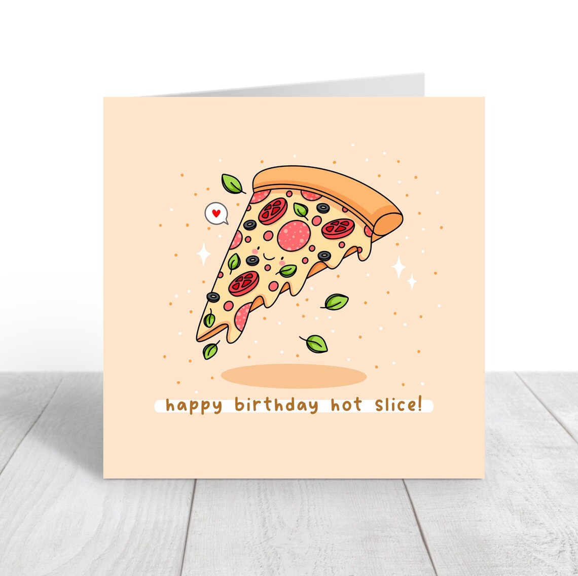Happy Birthday Hot Slice Cute Pizza Pun Poster Print - Image 2