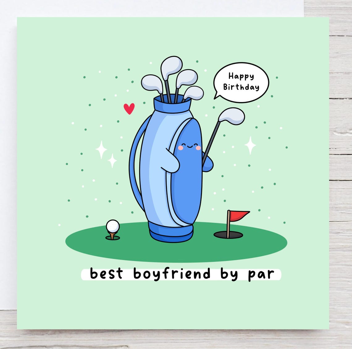 Best Boyfriend By Par Kawaii Golf Bag Birthday Card Gift Poster
