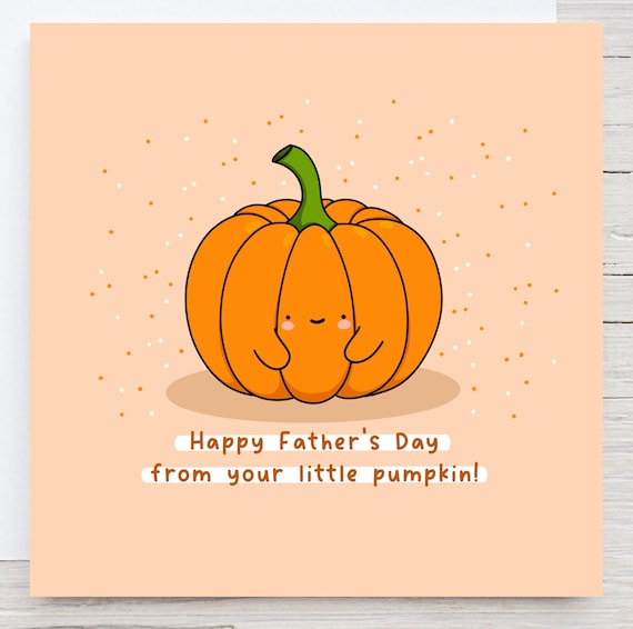 Smiling Pumpkin Happy Fathers Day From Your Little Pumpkin Wall Art