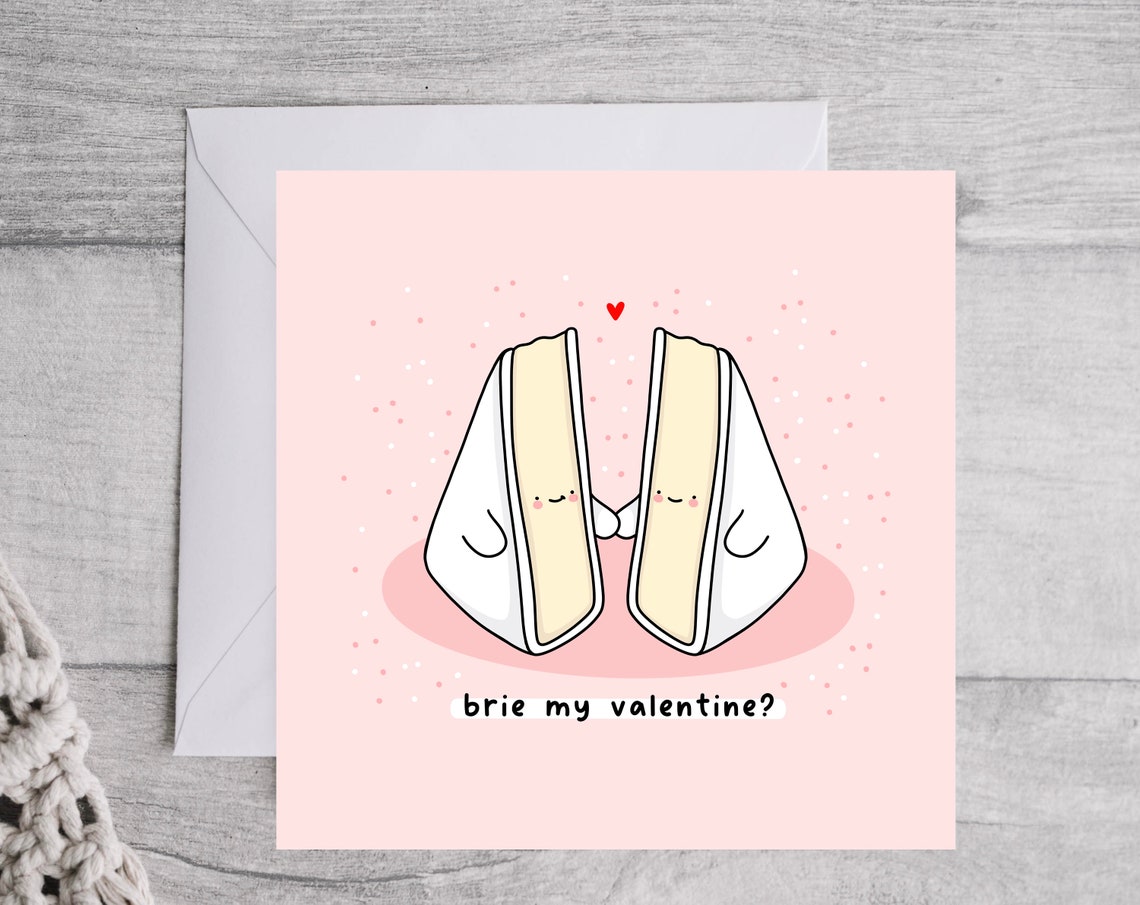 Brie Cheese Wedges Brie My Valentine Romantic Cheese Pun Wall Art - Image 2