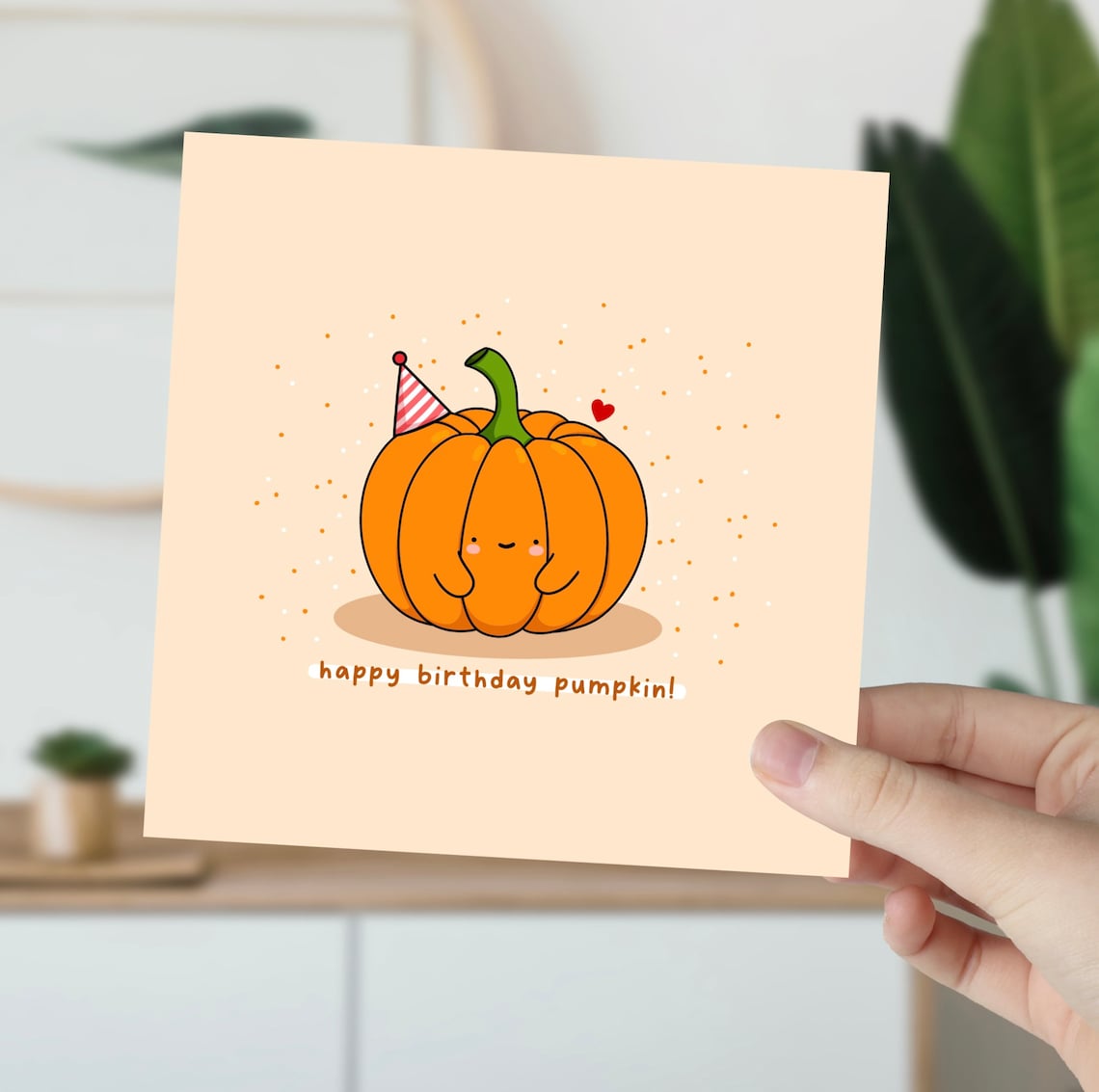 Happy Birthday Pumpkin Card, Kawaii Birthday Card - Image 5