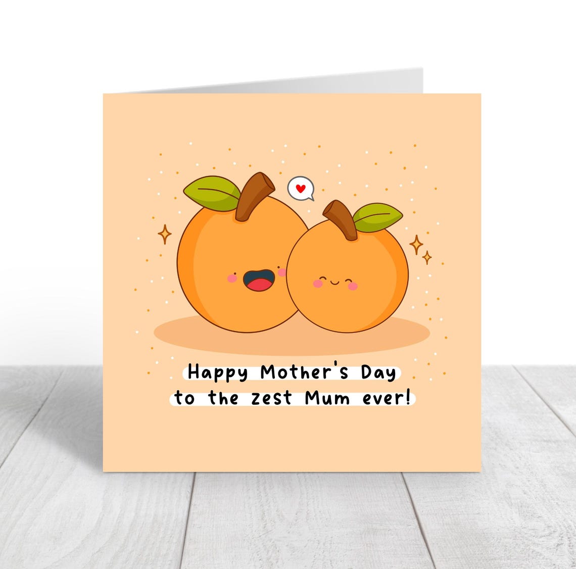 Kawaii Happy Mothers Day to the Zest Mum Ever Orange Pun Print - Image 2