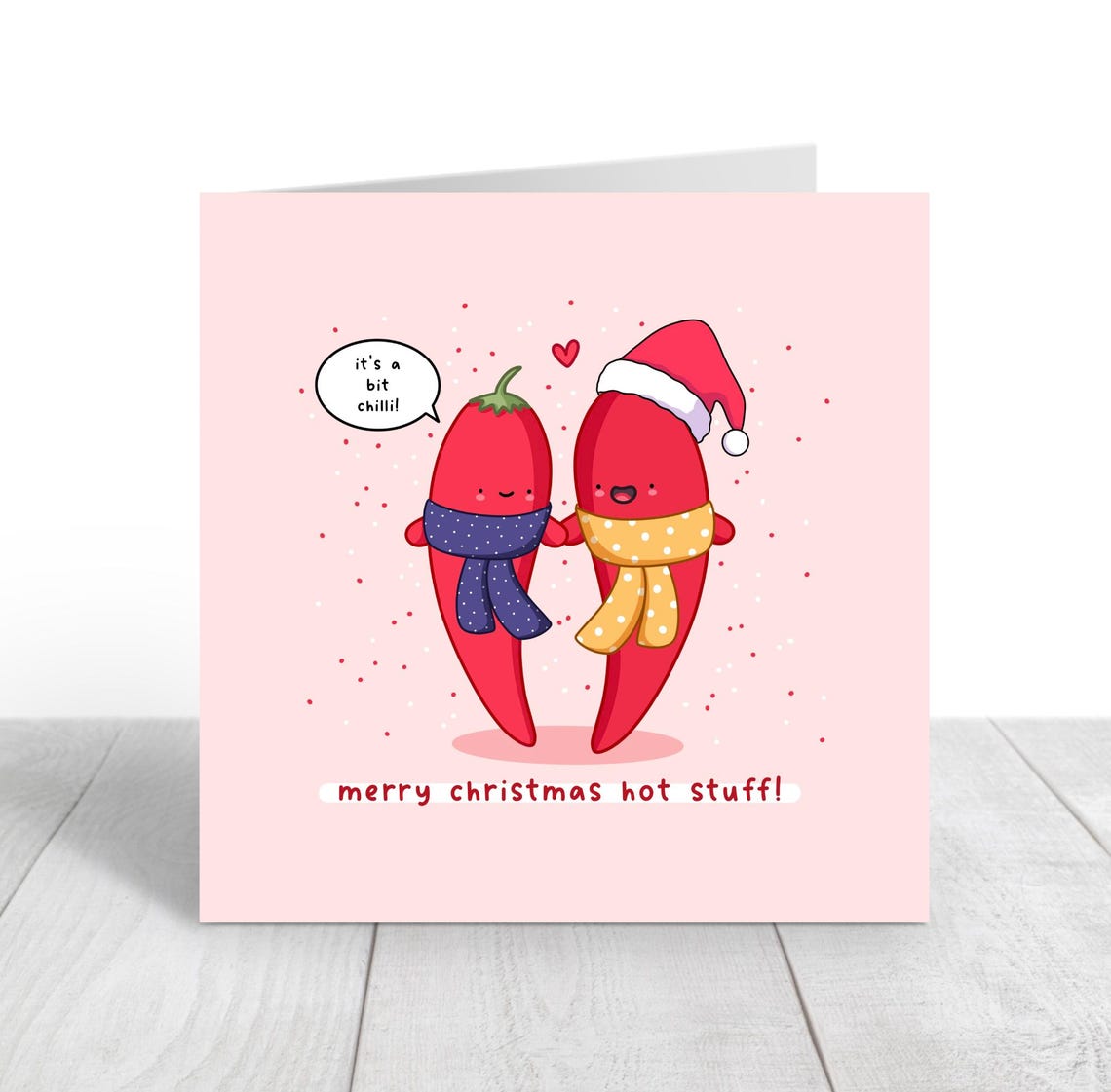 Chilli Peppers Winter Scarves Merry Christmas Hot Stuff Pun Wall Art - Image 4