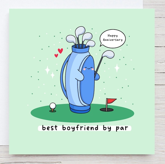 Funny Golf Card For Boyfriend Golf Themed Card Golf Pun Golf Obsessed Anniversary Card For Him Best Boyfriend By Par
