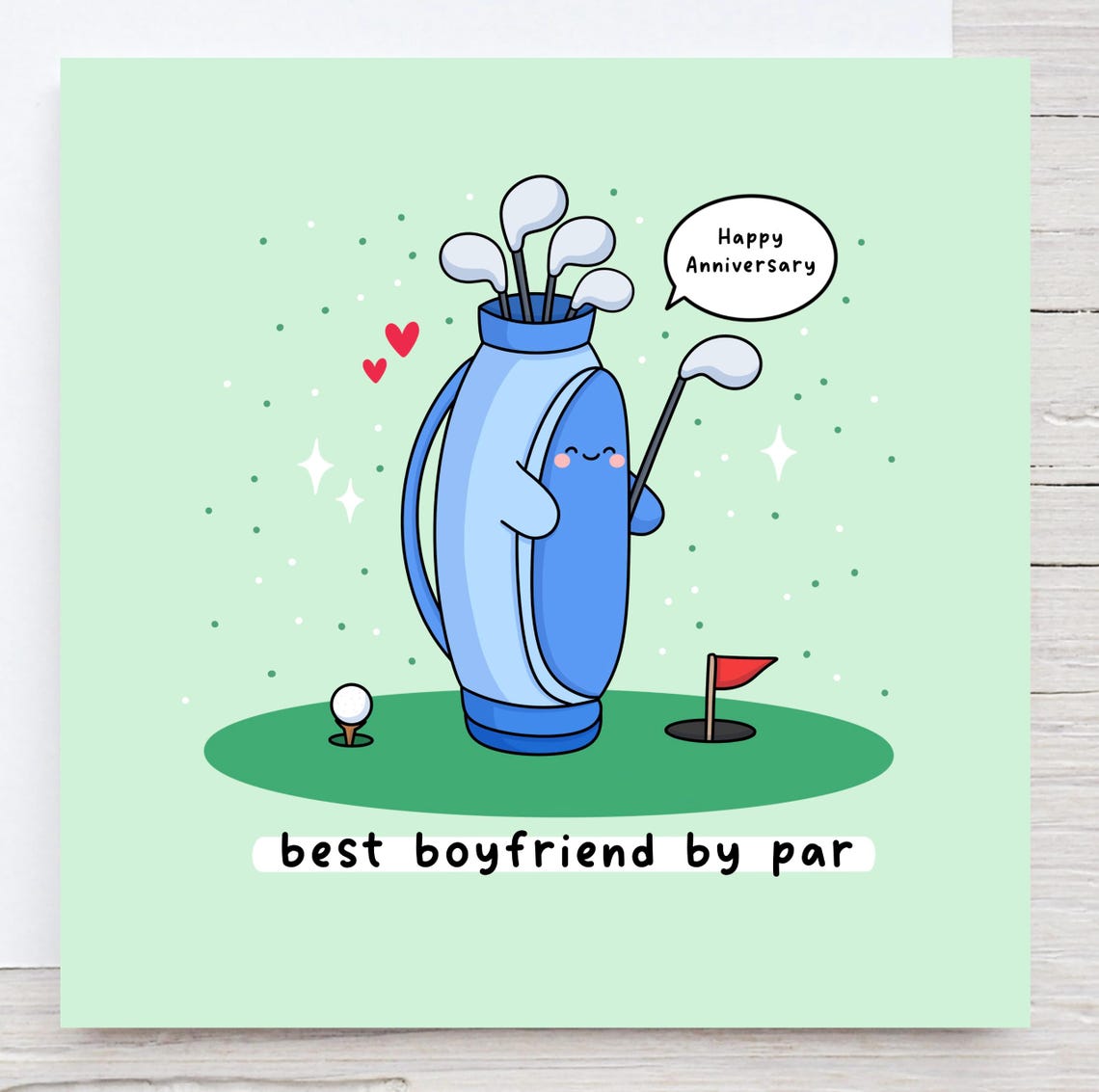 Kawaii Golf Anniversary Pun Poster with Best Boyfriend by Par