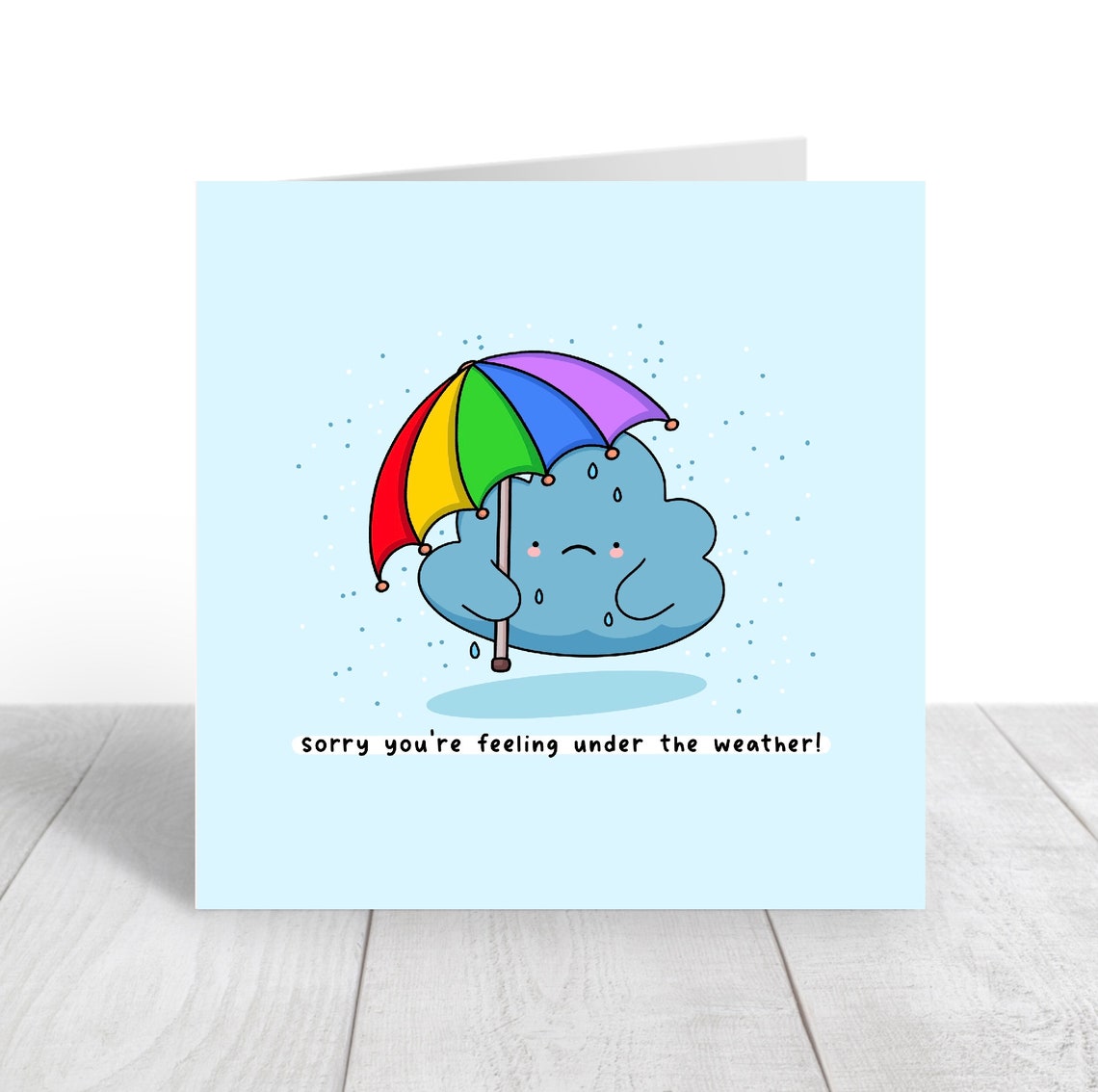 Sorry Youre Feeling Under The Weather Get Well Illustrated Card Print - Image 5