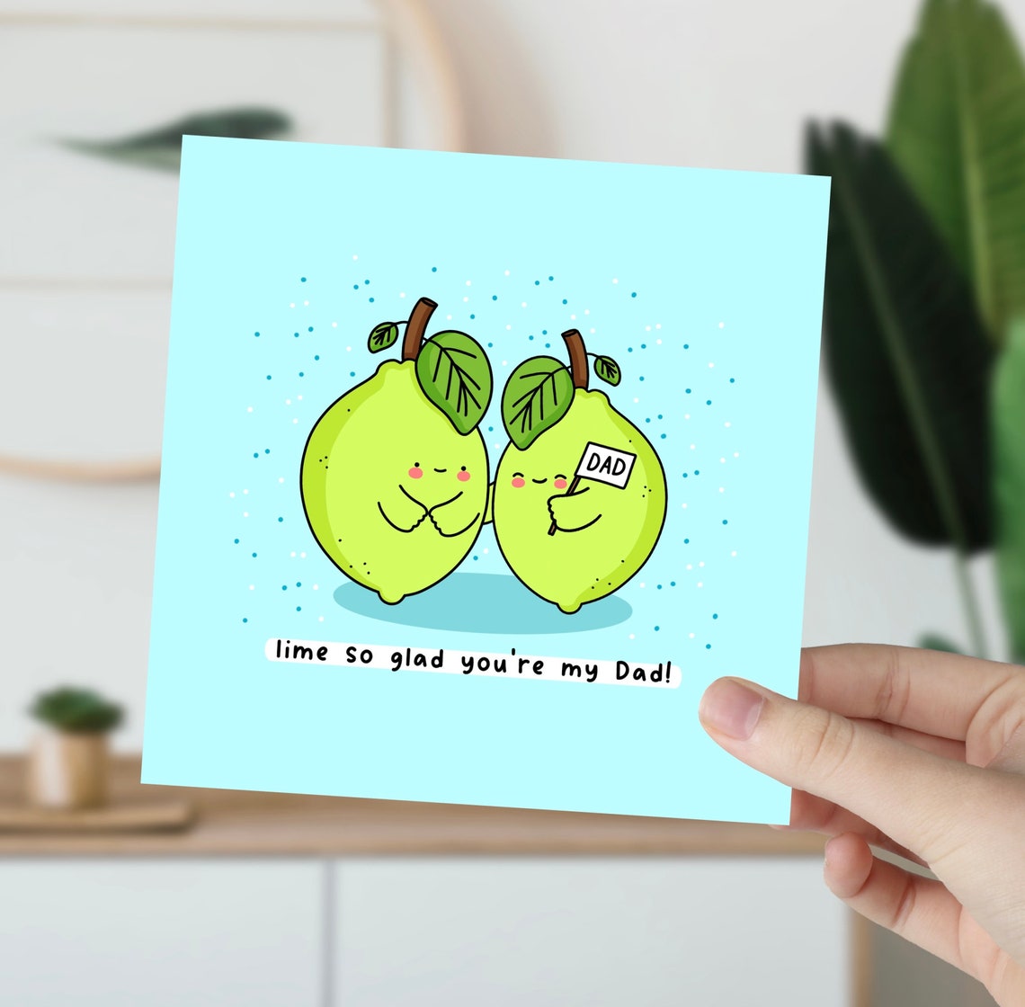 Kawaii Lime Pair DAD Flag Lime So Glad Youre My Dad Wall Art - Image 6
