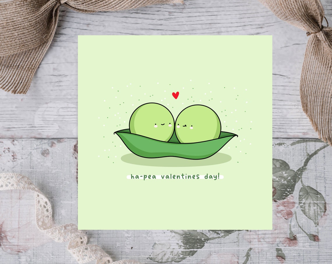 Ha-Pea Valentines Day Kawaii Two Peas In A Pod Love Card Poster - Image 4