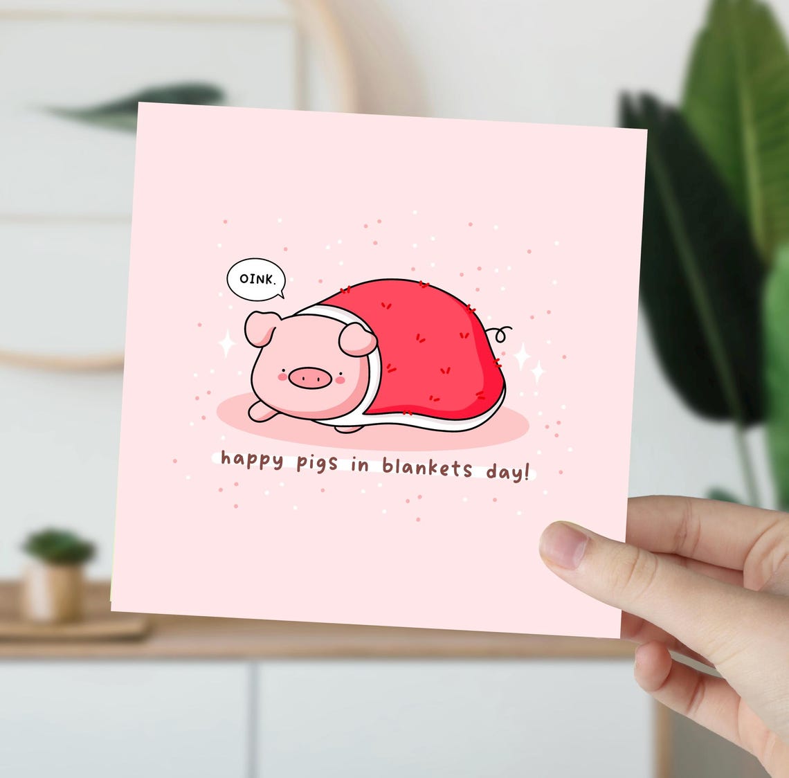 Pig Wrapped In Blanket Oink Happy Pigs In Blankets Day Wall Art - Image 4