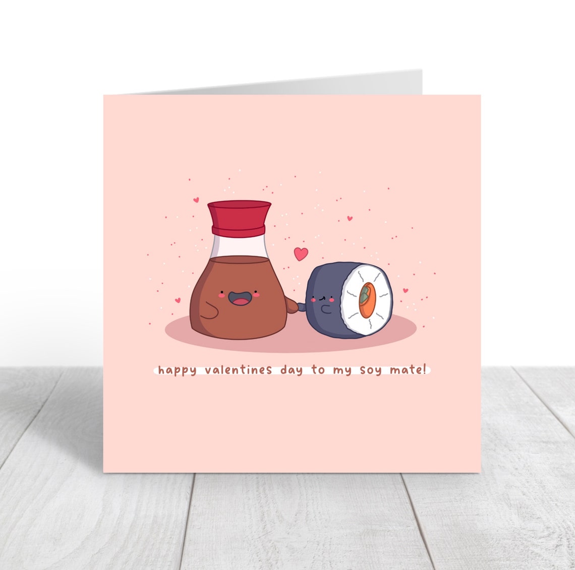 Happy Valentine's Day to My Soy Mate Kawaii Sushi Card Poster - Image 3