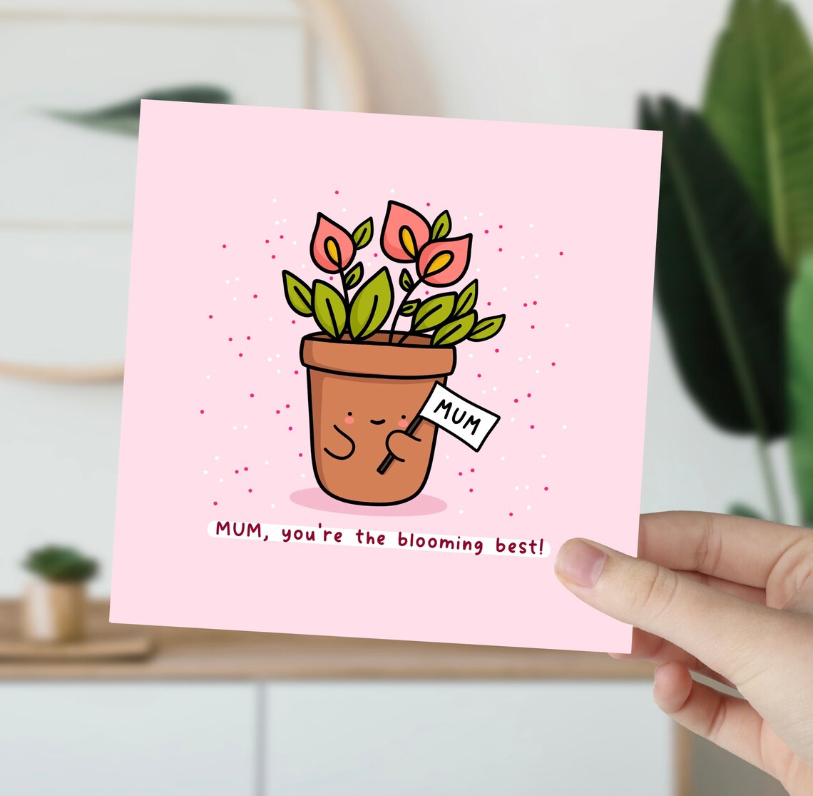 Kawaii Mum Gardening Pun Card, Flower Pots Art Print - Image 6