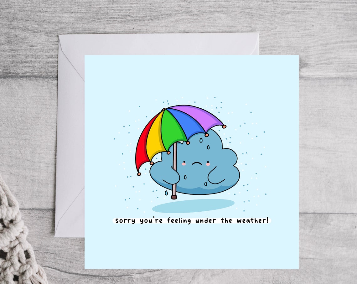 Sorry Youre Feeling Under The Weather Get Well Illustrated Card Print - Image 4