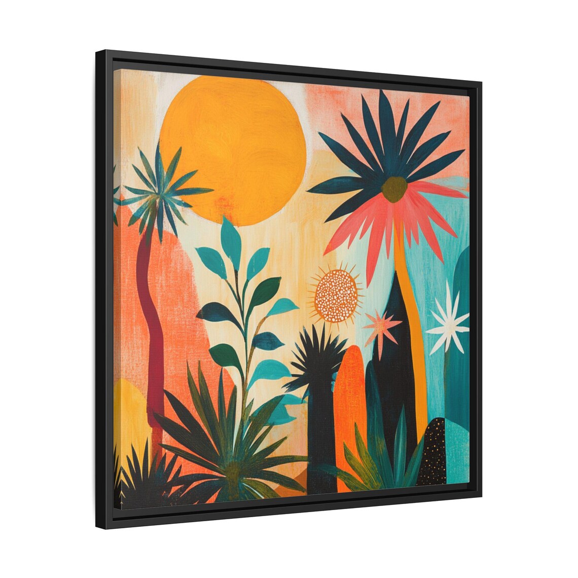 Mid Century Boho Botanical Floral Abstract Painting - Image 2