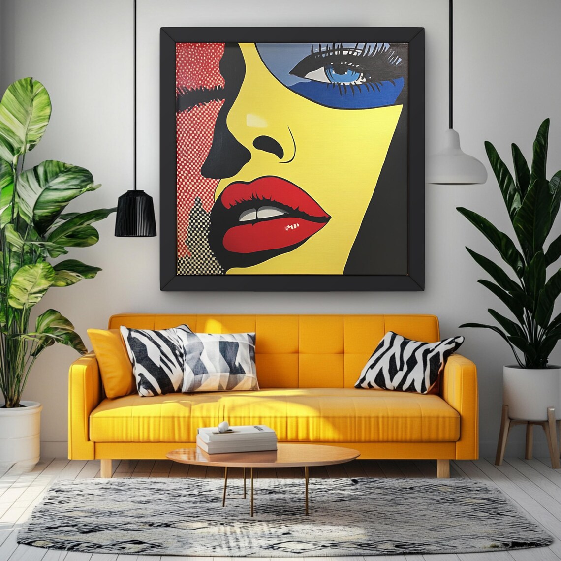 Lichtenstein Inspired Pop Art, Modern Art Painting