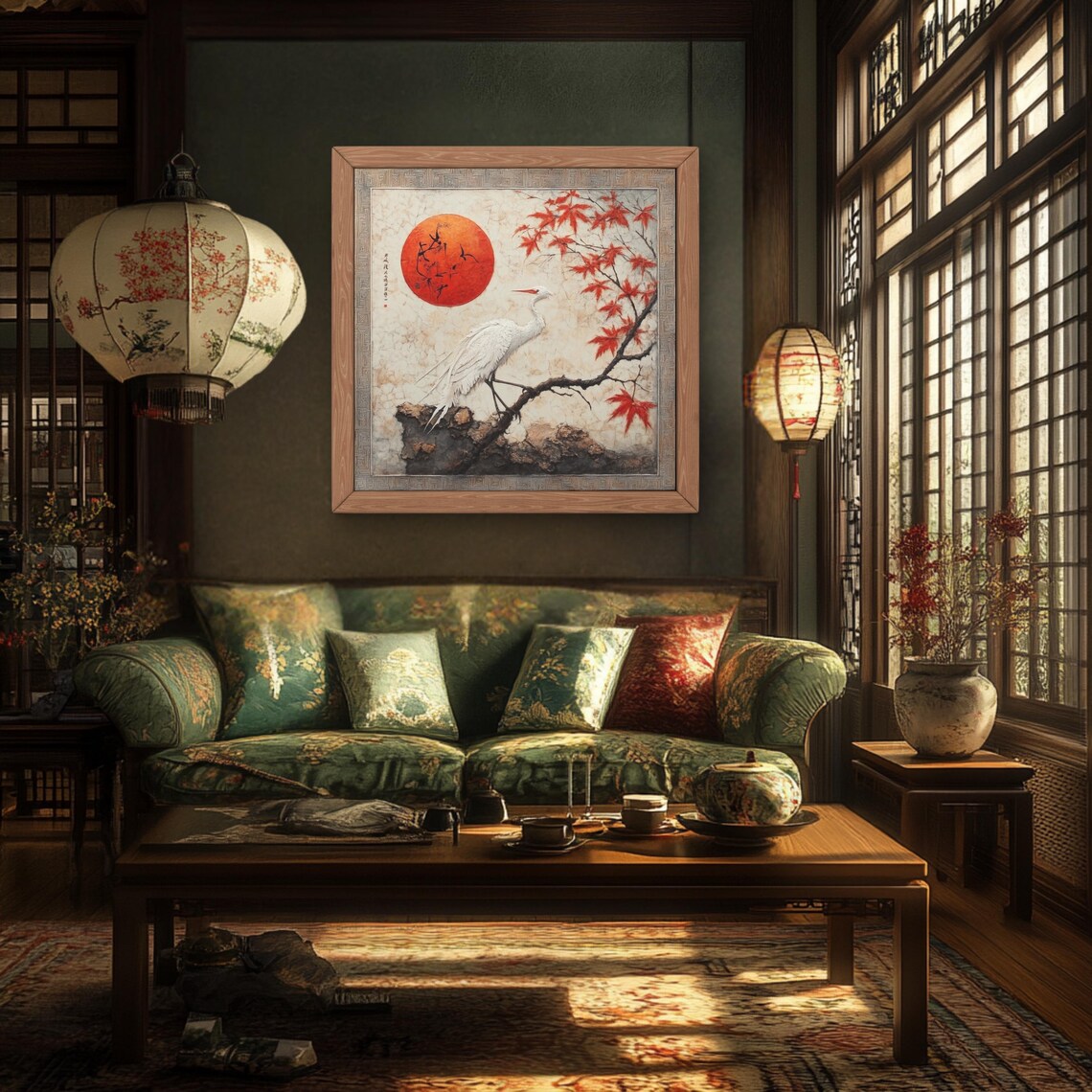 Serene Pink Landscape Japandi Romantic Decor - Image 3