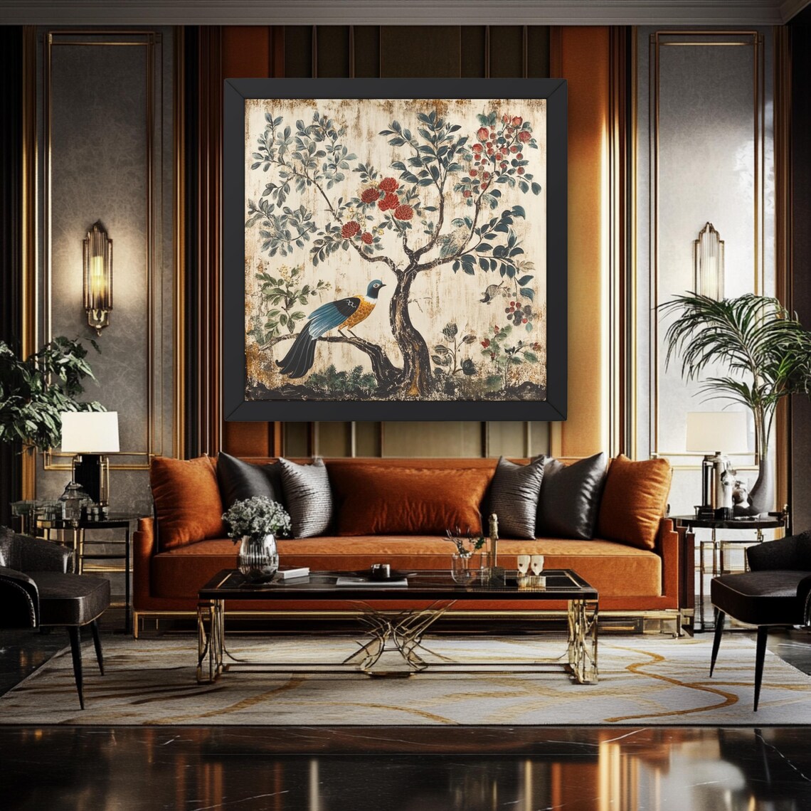 Chinoiserie Japandi Home Art, Gift For Art Lover