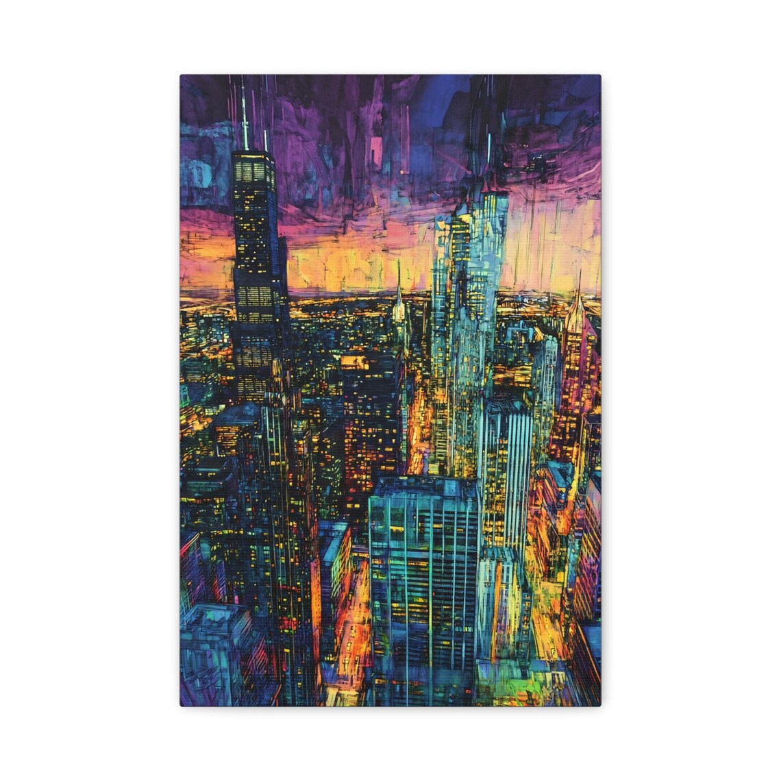 Chicago Skyline Abstract Art, Gift for Chicago Lover - Image 4