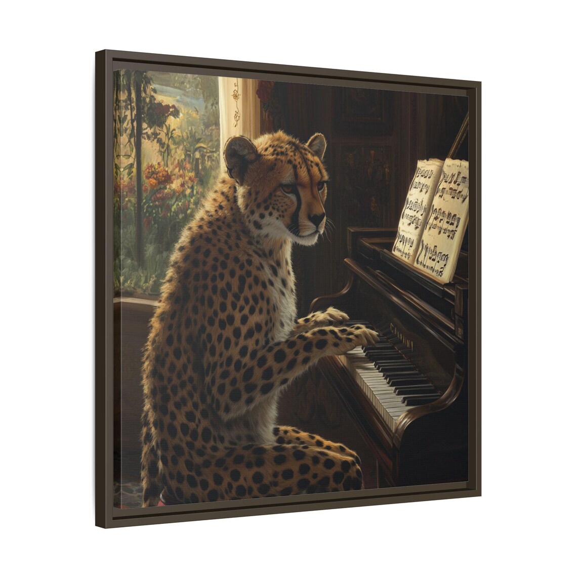 Whimsical Piano Playing Cheetah Art Print - Image 3