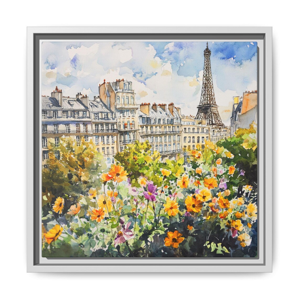 Paris Watercolor Cityscape, Abstract Art Print - Image 5