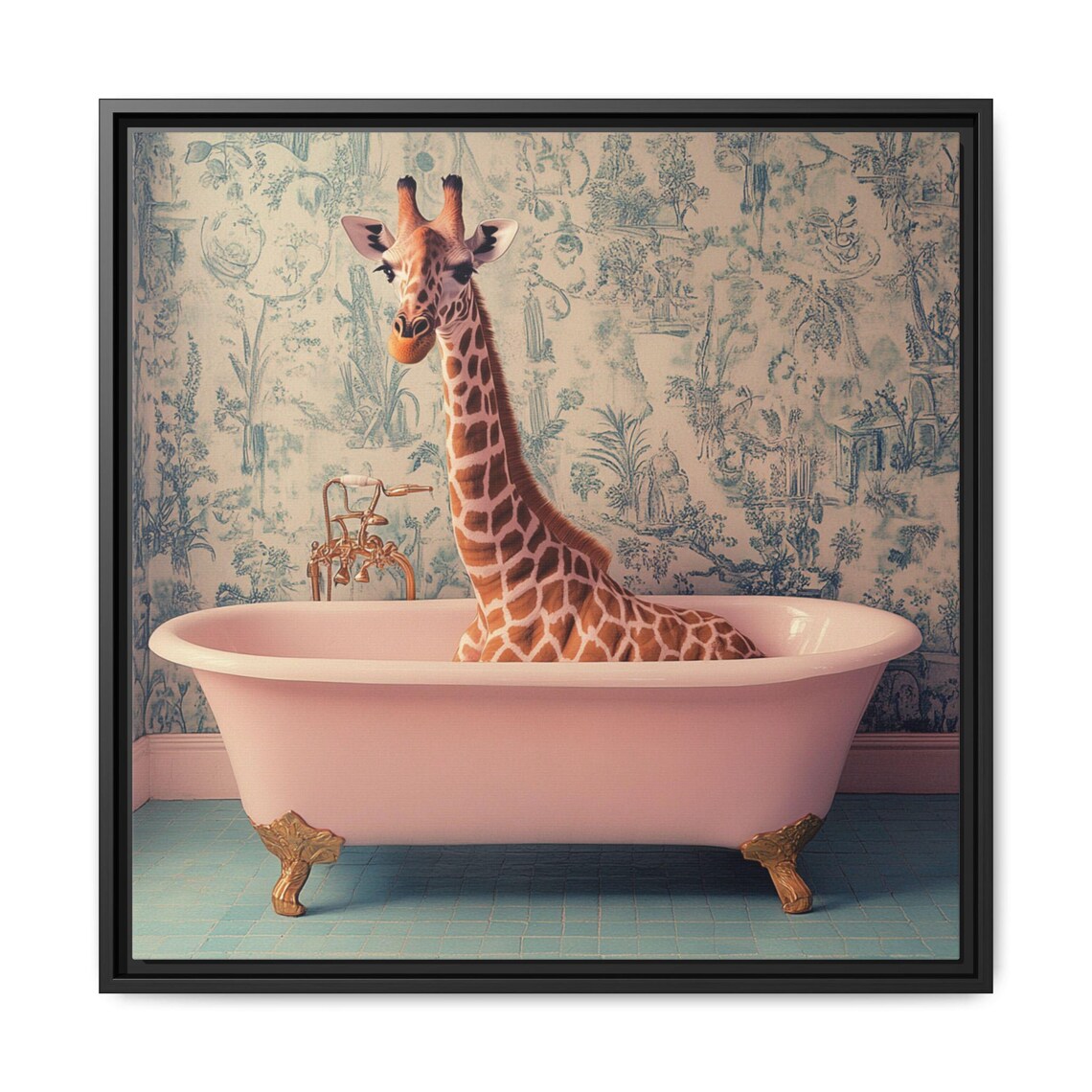 Vintage Giraffe Bathroom Art Print, Fun Animal Decor - Image 5