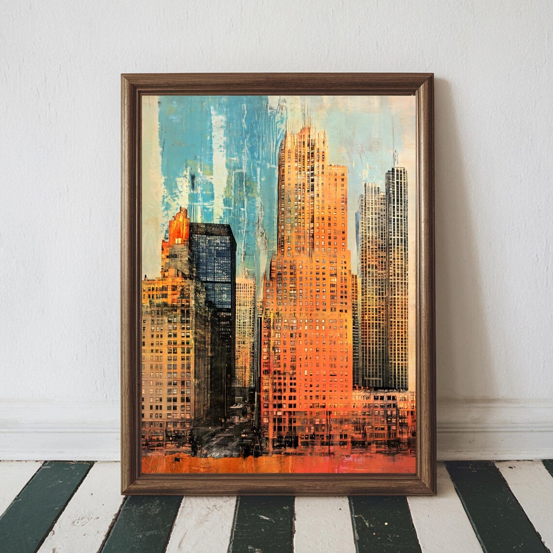 Chicago Skyline Modern Abstract, Gift for Art Lover