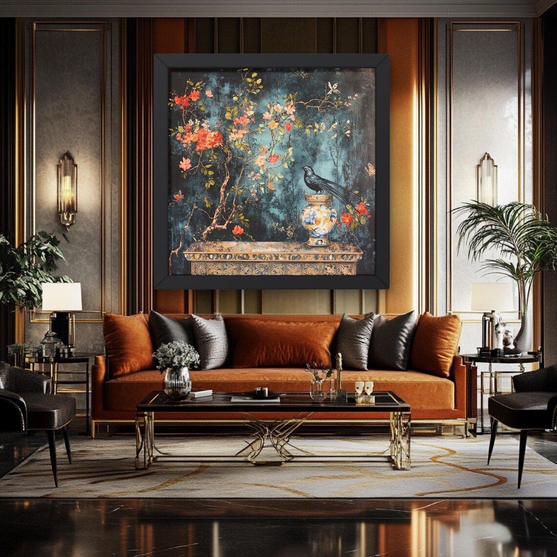 Chinoiserie Japandi Art Gift for Art Lover