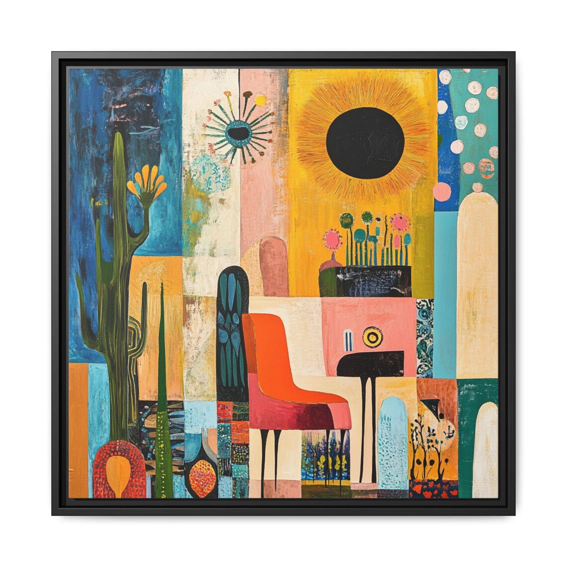 Mid Century Boho Abstract Painting, Gift for Art Lover - Image 5