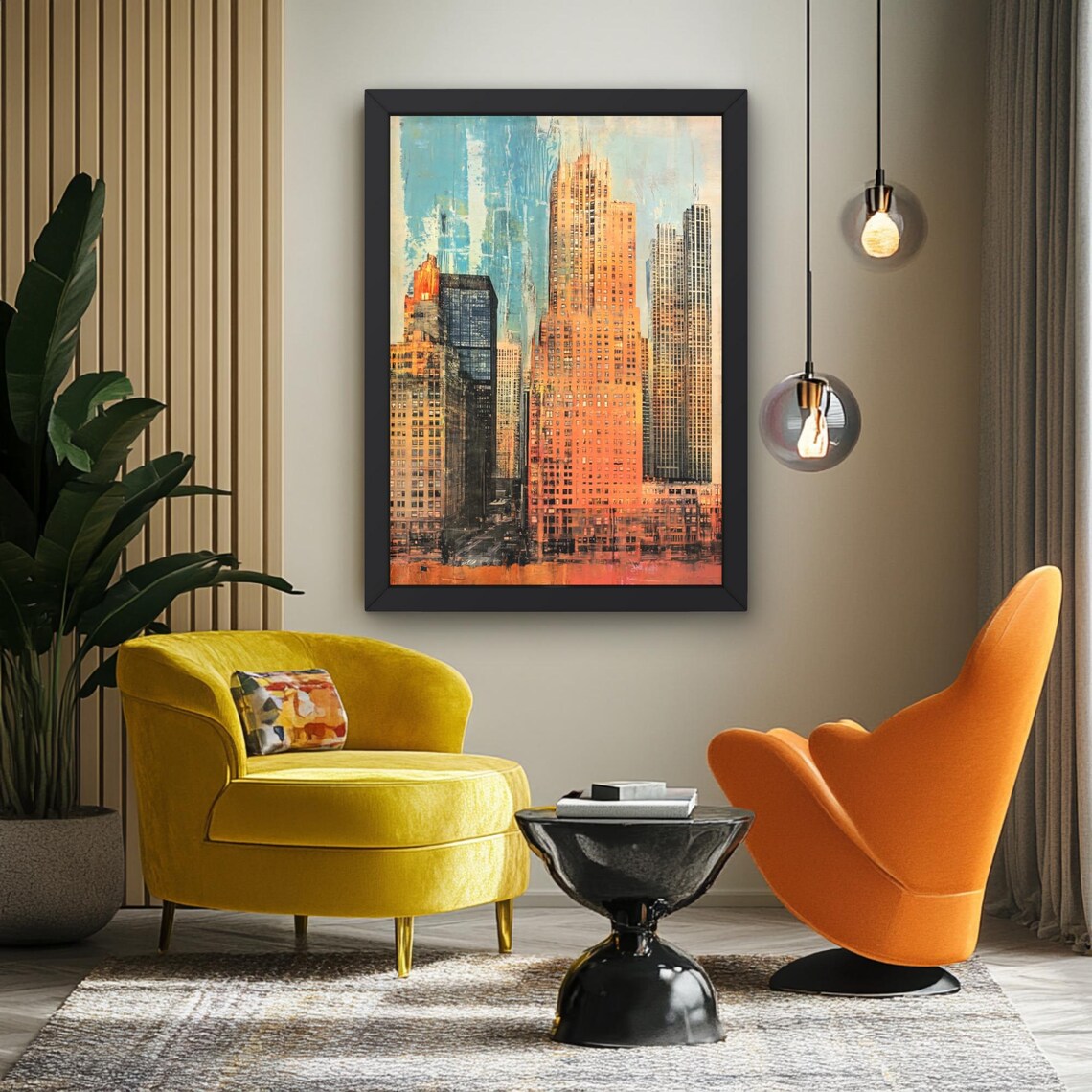 Chicago Skyline Modern Abstract, Gift for Art Lover - Image 2