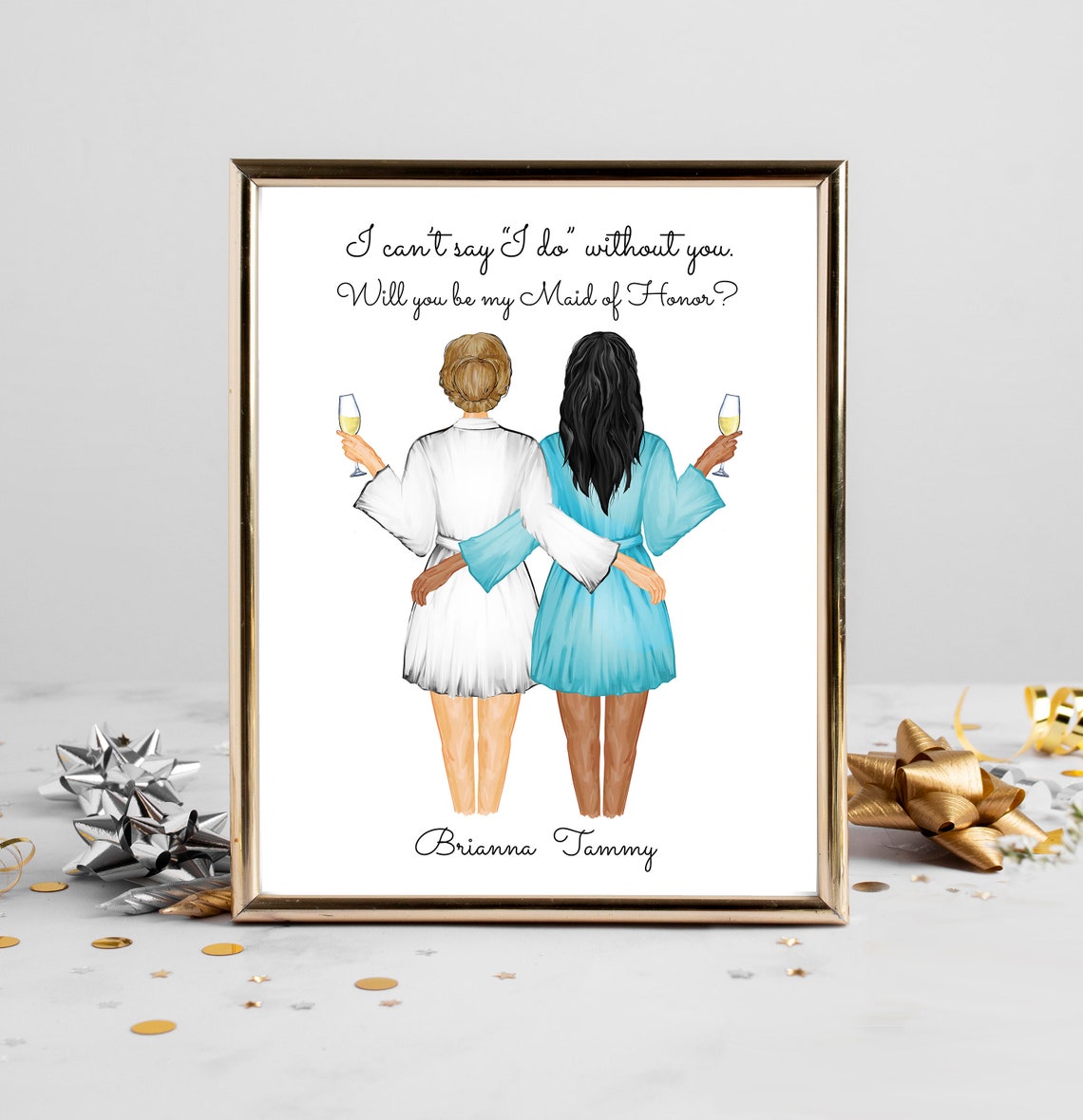 Kayla's Bridal Party Custom Bridesmaid Portrait Keepsake Poster - Image 2