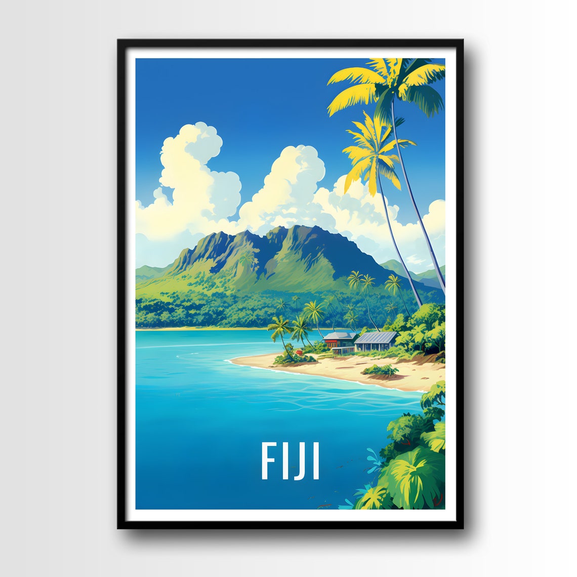 Fiji Travel Poster Fiji Wall Art Fiji Print Pacific Islands Print Pacific Islands Poster Fiji Gift Island Art