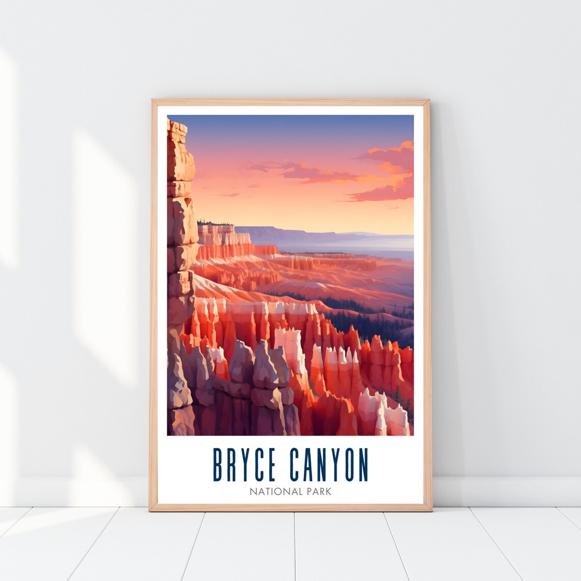 Bryce Canyon National Park Hoodoos Pink Sunset Travel Poster - Image 2