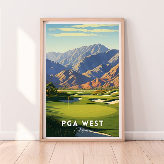 PGA West Golf Course Travel Poster, Golf Wall Art