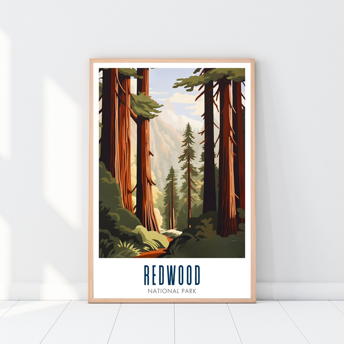 Redwood National Park Travel Poster, Landscape Art Print - Image 2