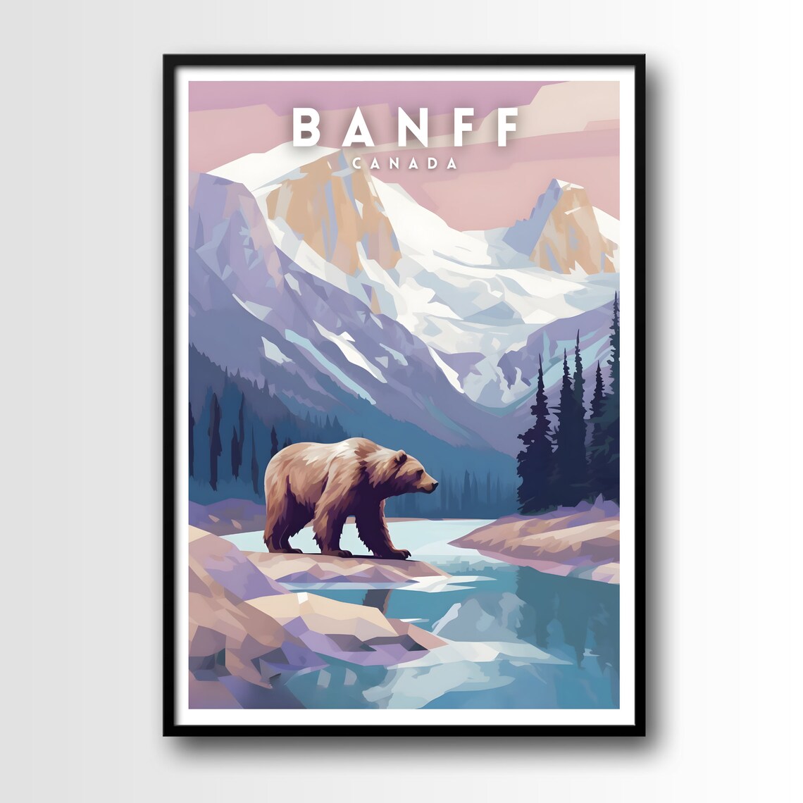 Banff Travel Poster, Canada Landscape Art Print