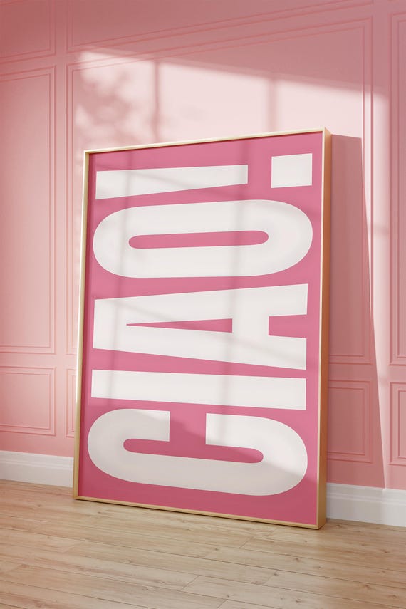 Ciao Wall Art Print Vintage Bar Cart Retro Aesthetic Kitchen Decor Poster Apartment Funky Decor Instant