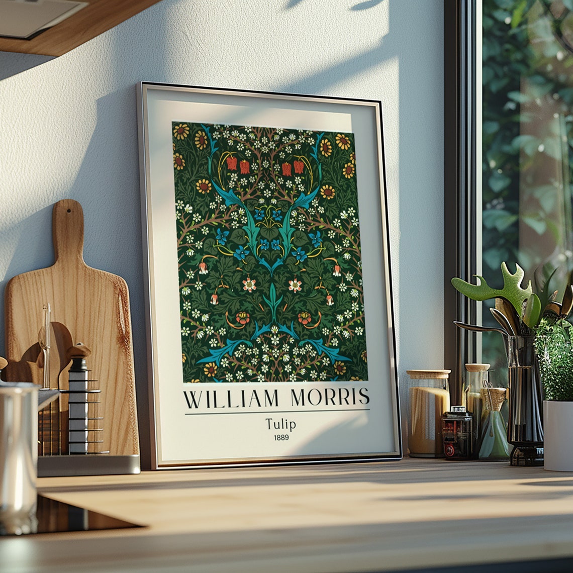 William Morris Tulip 1889 Botanical Pattern Vintage Floral Poster - Image 2