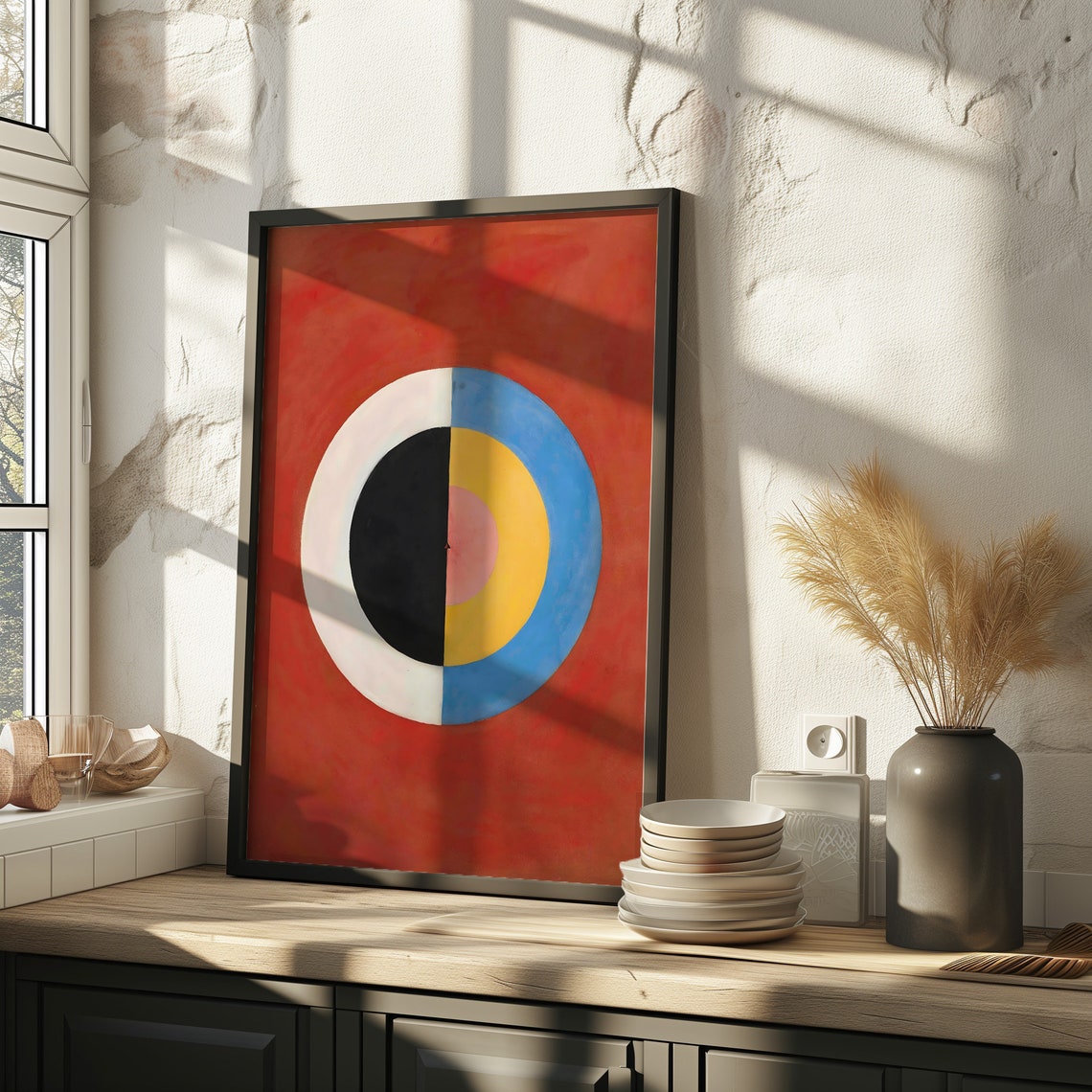 Hilma af Klint Concentric Circles Red Geometric Abstract Art Poster - Image 3