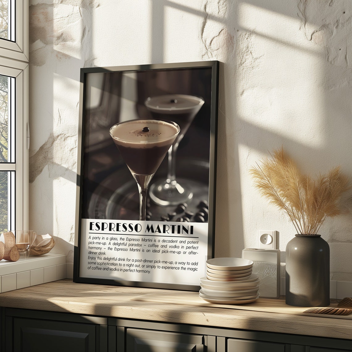 Espresso Martini Cocktail Photo Print Moody Bar Wall Decor Dark - Image 2