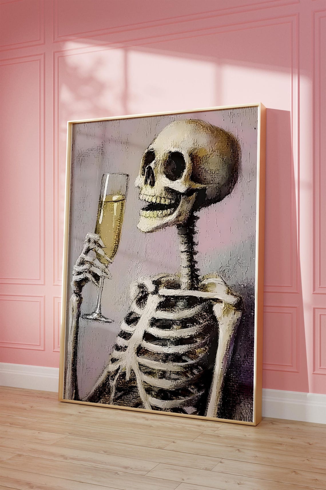 Skeleton Toasting With Champagne Gothic Party Portrait Poster - Image 4