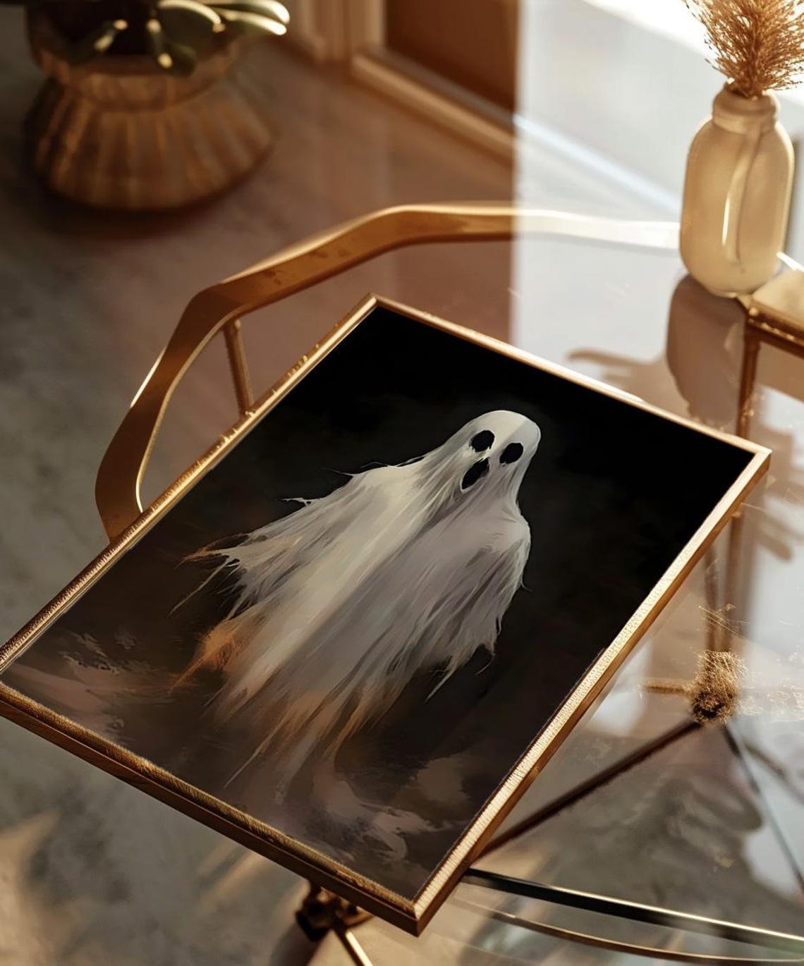 Halloween Ghost Dark Night Vintage Moody Haunted Oil Painting Poster - Image 3