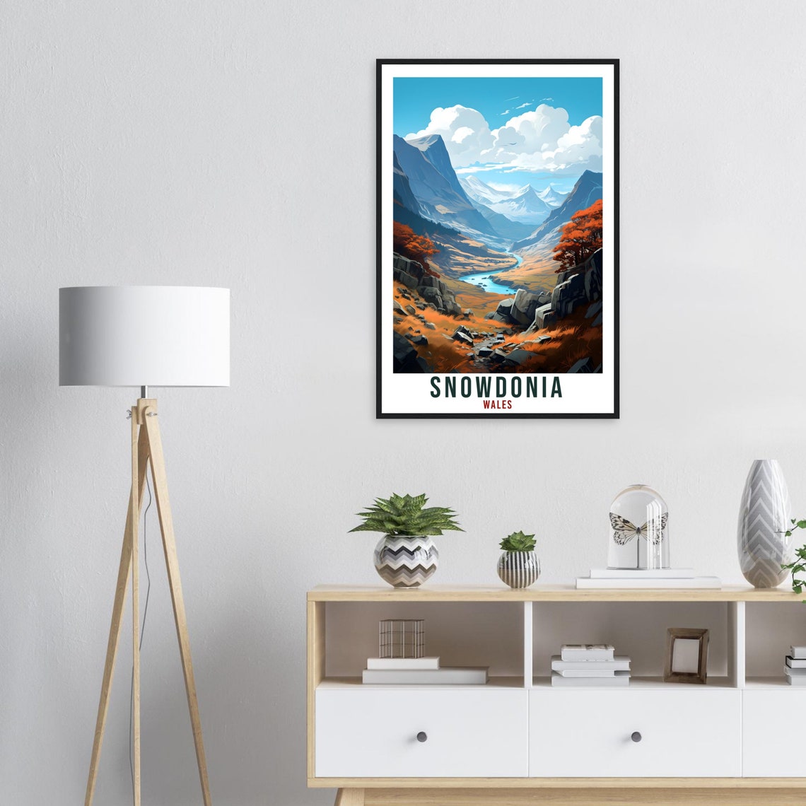 Snowdonia Wales Mountain Valley River Autumn Landscape Poster - Image 4