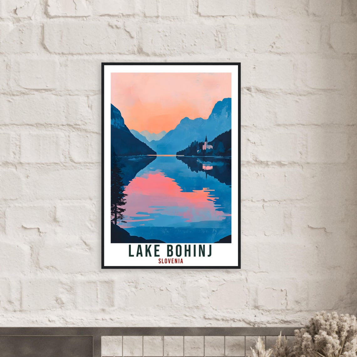 Lake Bohinj Travel Print Slovenia Decor Lake Bohinj Wall Art Gift Wall Hanging Art Lover Lake Bohinj Slovenia Artwork Travel Poster Slovenia - Image 2