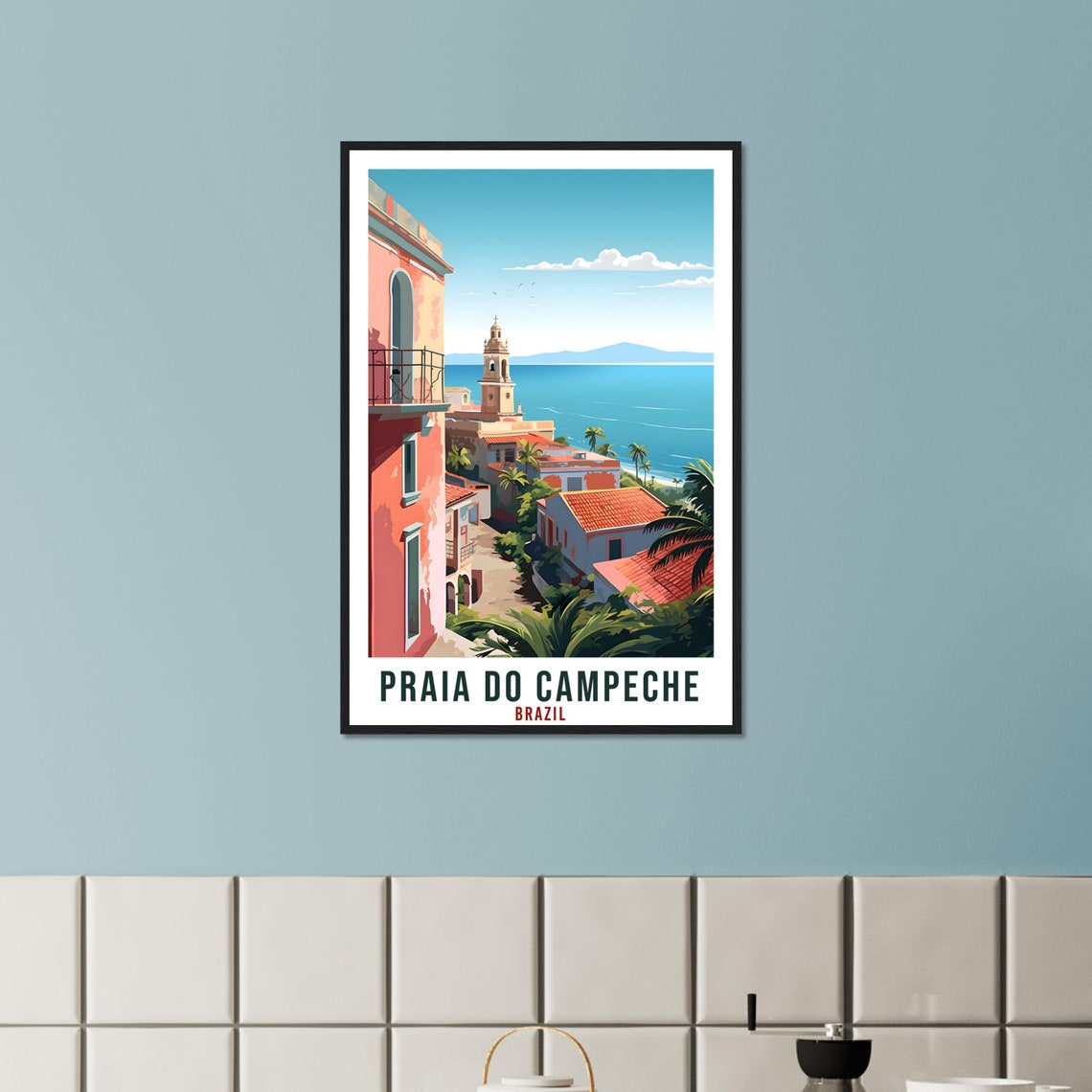 Praia Do Campeche Travel Print Wall Art Praia Do Campeche Brazil Wall Hanging Artwork Art Gifts Praia Do Campeche Travel Poster Brazil Lover - Image 3