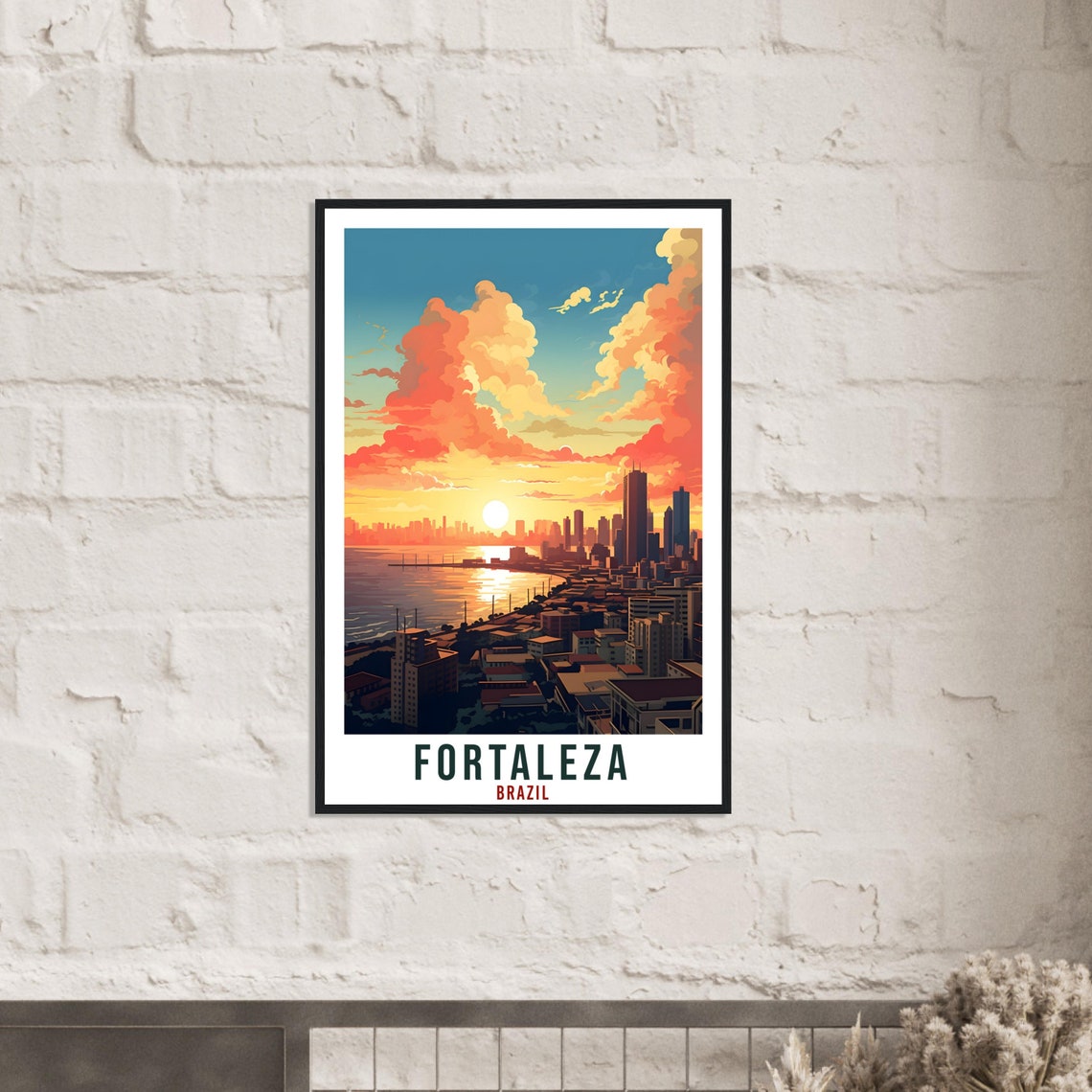Fortaleza Brazil Coastal City Skyline at Sunset Ocean View Poster - Image 2