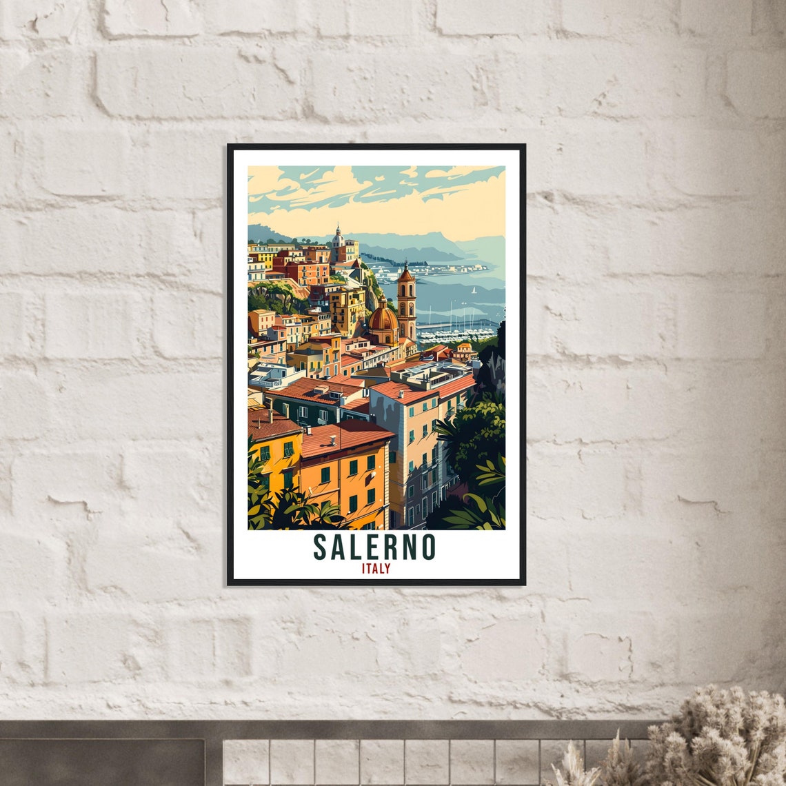 Salerno Travel Print Italy Wall Art Wall Hanging Home Living Dcor Salerno Gift Art Lovers Gift Italy Artwork Gift Italian Travel Poster - Image 2