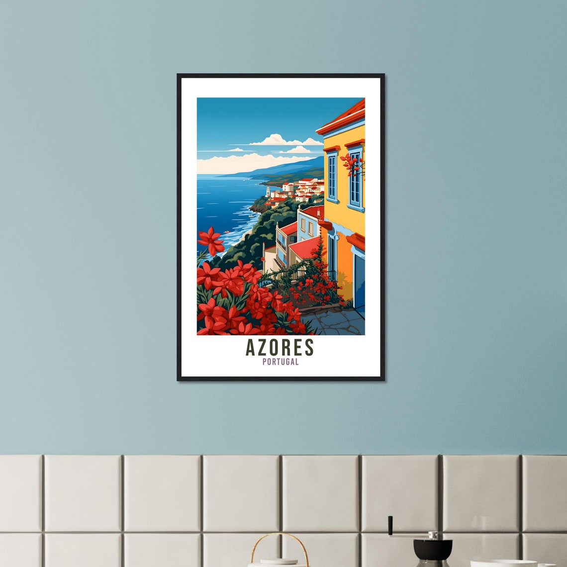 Azores Travel Print Wall Art Azores Wall Hanging Portugal Gift Azores Wall Art Print Art Print Azores Travel Gift Azores Travel Poster - Image 4