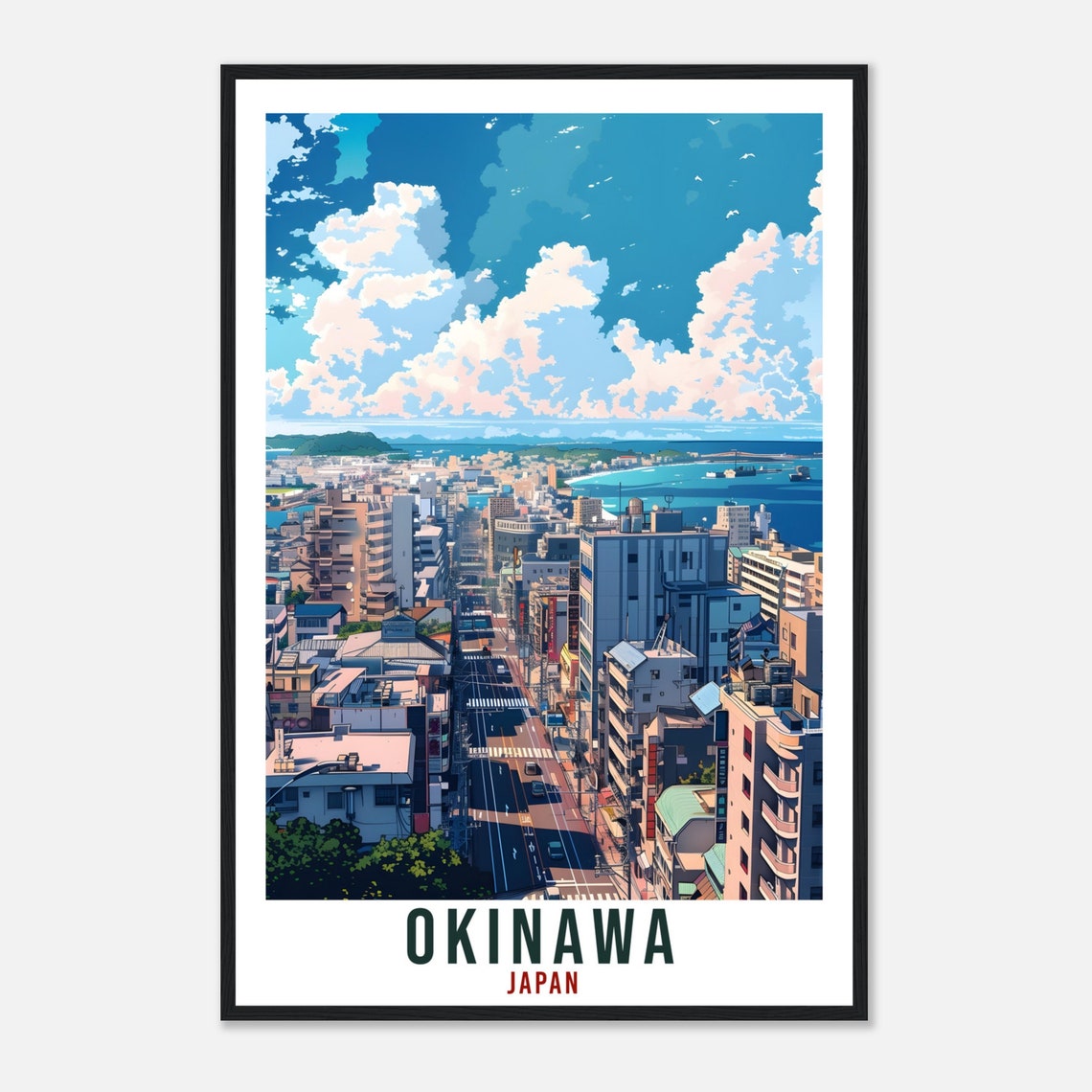 Okinawa Travel Poster Japan Home Decoration Wall Art Gift Wall Hanging Art Lover Japanese Artwork Japan Okinawa Travel Print Cityscape Print - Image 4
