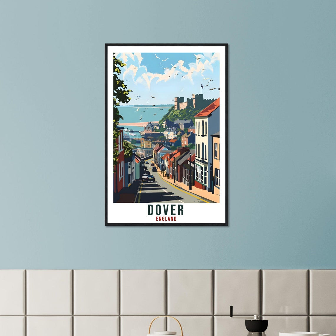 Historic Dover Castle England Harbor Seaside Town Travel Poster - Image 3
