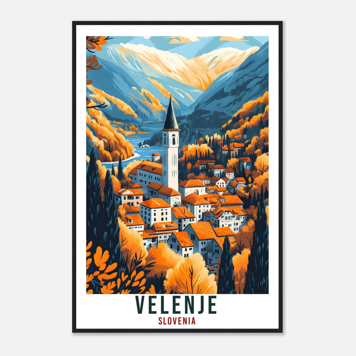 Velenje Travel Print Slovenia Decor Velenje Wall Art Gift Wall Hanging Art Lover Velenje Slovenia Artwork Travel Poster Slovenia Travel Art - Image 4