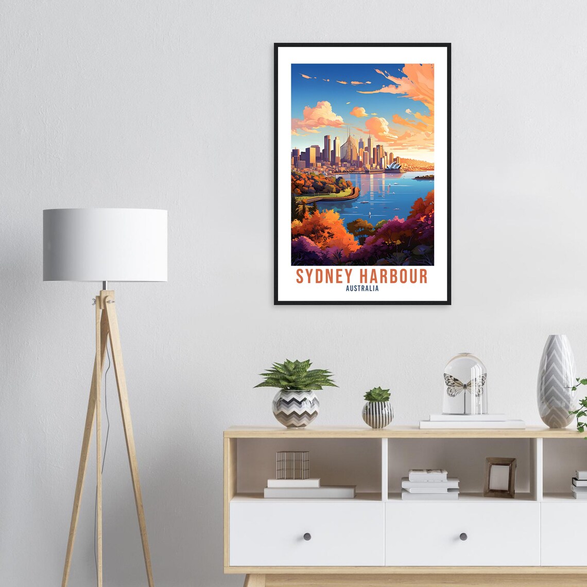 Sydney Harbour Australia Travel Poster Skyline Opera House Sunset - Image 3